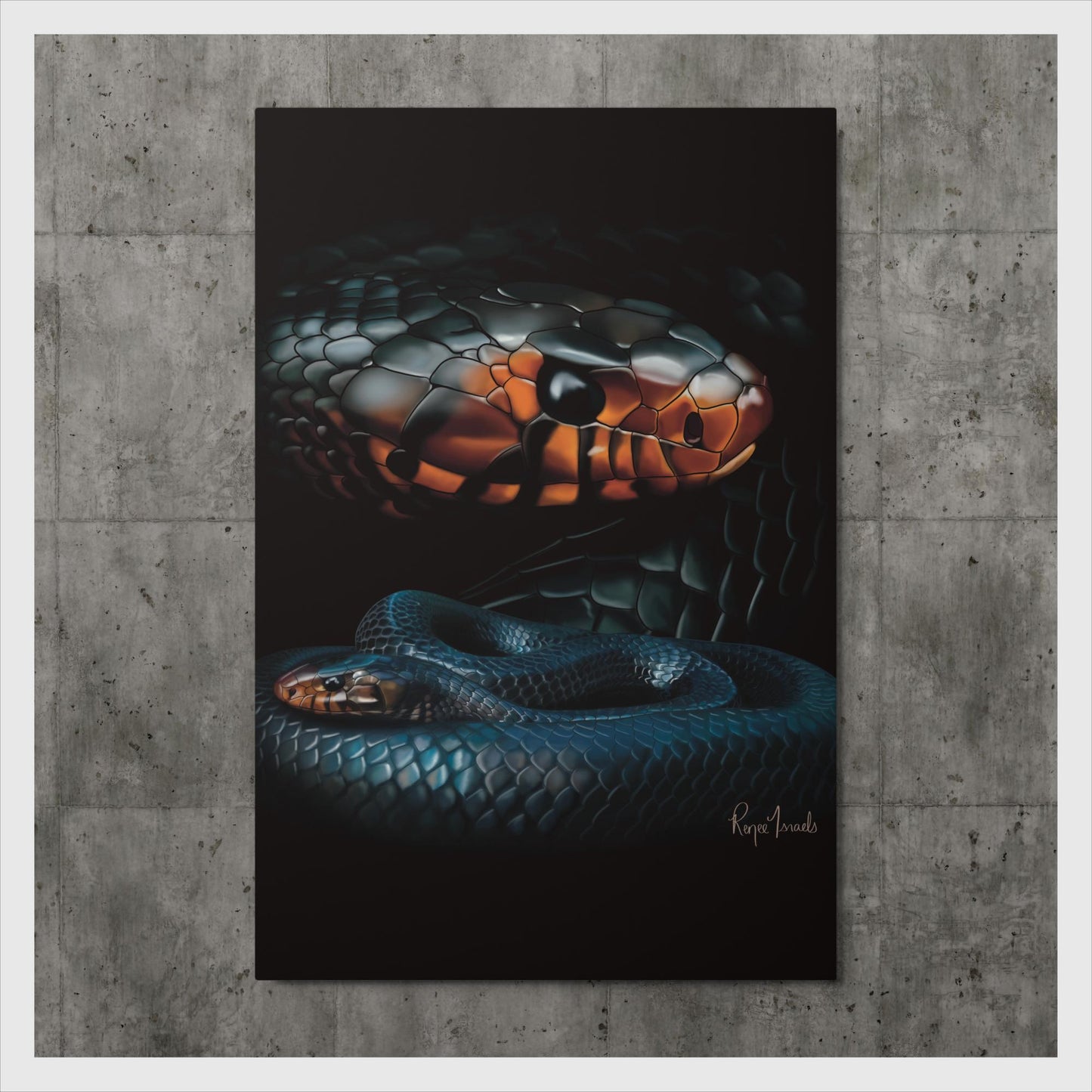 Eastern Indigo Retro Portrait Series Metal prints